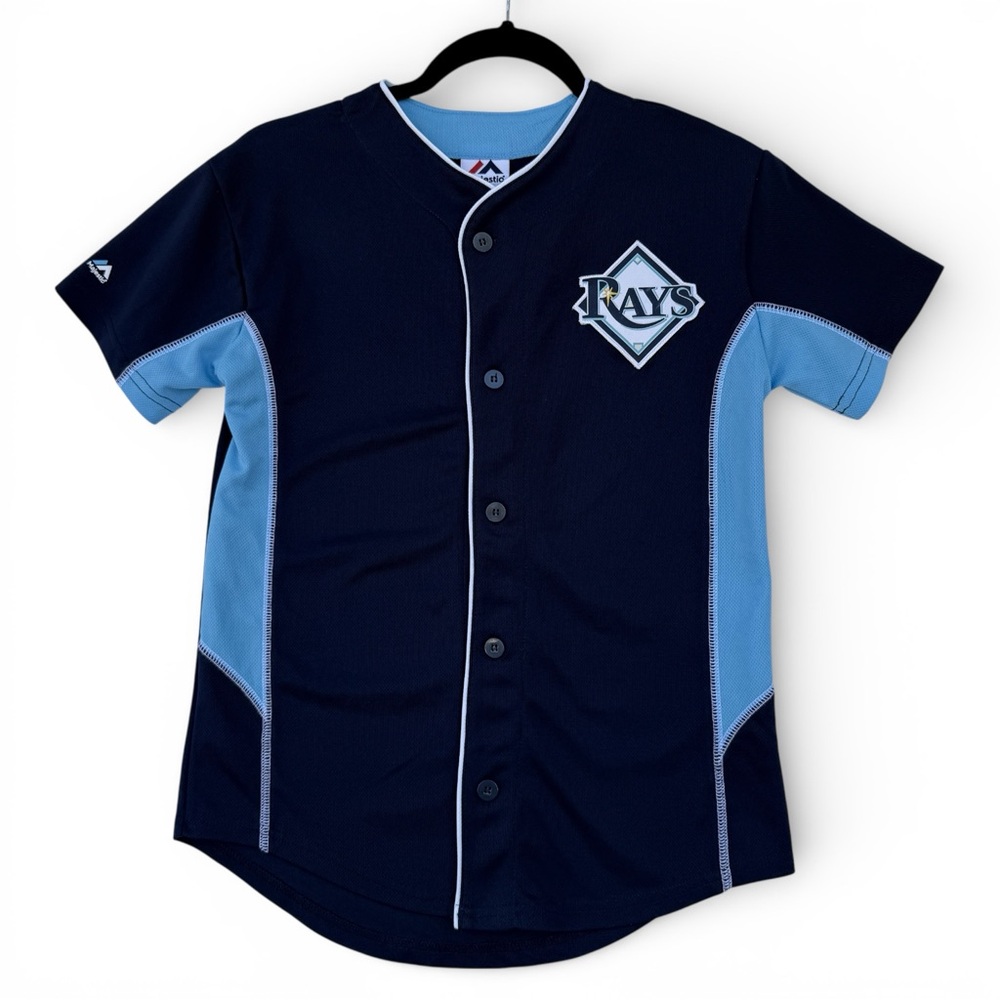 Tampa Bay Rays Evan Longoria #3 MLB Youth Jersey M Majestic Nostalgia Baseball